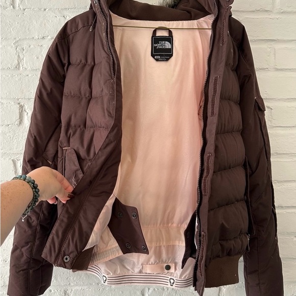 The North Face Brown Puffer Jacket with faux fur trimmed hood - Picture 2 of 6